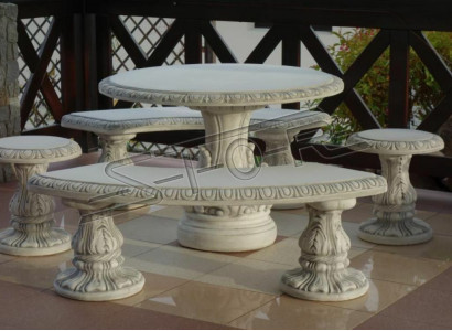 Stein Tisch Terrasse Garten Deko Möbel Edles Antik Stil Design Tische